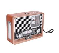 Bewinner Retro AM FM SW Radio with Solar Panel, USB Rechargeable Portable Vintage Clock Speaker, Flashlight, USB Drive TF Card MP3 Player for Camping Home Seniors