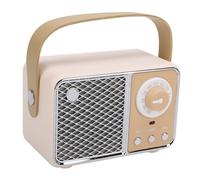 Bewinner Retro Bluetooth Speaker, Vintage Decor, Portable Small Wireless Bluetooth Speaker, USB Rechargeable Retro Speaker for Kitchen Desk Bedroom Office Party (Beige)