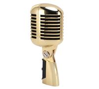Bewinner Retro Dynamic Vocal Microphone - Professional Classic Microphone with Self Tensioning Rotating Rack, Old Vintage Cardioid Mic for Live Performance Karaoke (Gold)