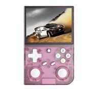 Bewinner Retro Game Console with Dual Joystick, 3.5 Inch Screen, 64GB Memory, 3200mAh Battery, Supports and Multiple Game Formats, Transparent Black (Transparent Purple)