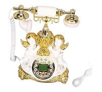 Bewinner Retro Landline Phone with LCD Display, Old Fashioned Antique Vintage Telephone with Push Button Dialing Hands Free Speaker for Home Office Decor, Gold (MS-8334B, Gold)