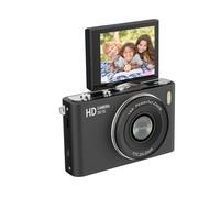 Bewinner Retro Selfie Camera 64MP 4K UHD | 180° Flip Screen, 16X Zoom, WDR & Beauty Mode, 2.5H Battery, MP3 Player for Students/Travel (Black)
