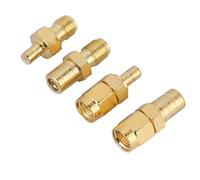 Bewinner RF Adapter Set Durable Plated Brass 4 Types RF Converter for DAB Antenna Car Radio, 50Ω 1000 Times SMA to SMB Adapter for Hand-held Radios