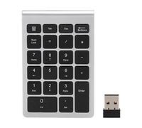 Bewinner RF304 Wireless Numeric Keypad, 22-Keys Ergonomic Mini Keyboard with USB Receiver, Plug and Play for Android, Windows & macOS Laptops, Desktops & Tablets (Silver Black)