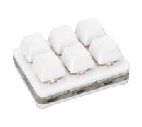 Bewinner RGB Mechanical Keyboard Type C, 6 Keys DIY Programmable Wired Compact Keyboard with RGB Lights, Red Switch for Office Gaming Music Industrial Control (White)