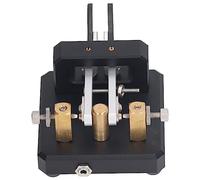 Bewinner Silver Double Paddle Morse Code Key - Automatic CW Telegraph Tapper with Magnetic Damping, Carbon Fiber Paddles & 3.5mm Plug for Ham Radio Training (Black)
