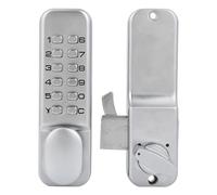 Bewinner Sliding Door Lock Mechanical Code Lock 1-11 Digits Keyless Access Zinc Alloy for Kitchen Balcony Office Doors, No Power Required, Resettable Password, C Key Reset Function