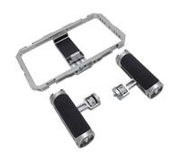 Bewinner Smartphone Video Rig Kit with Dual Silicone Handles, Aluminum Alloy Anti Shake Phone Cage, Cold Shoe & 1/4in Screw Ports, Adjustable Stabilizer Bracket for Smartphones 2.5-3.43in
