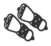 Bewinner Snow Shoe Spikes AntiSlips 8-Tooth Crampons for Mountaineering Hiking 1 Pair Silicone Stainless Steel (L)