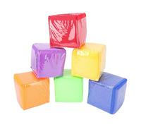 Bewinner Soft Foam Dice with 6 Clear Pockets - 6 Pcs Colorful Learning Cubes for Classroom Teaching, Math Games, and Homeschool Activities