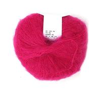Bewinner Soft Mohair Wool Yarn for Knitting - 30% Mohair, 20% Wool, 50% Fiber - Hand Washable, Anti-Pilling, 25g Skein - Weave Scarves, Sweaters, Hats, Shawls (14 Rose red)