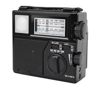 Bewinner Solar Battery Operated AM FM SW Portable Radio with Bluetooth USB Rechargeable, Memory Card Playback, Flashlight, Dual Antenna, Easy Knob Design for Seniors