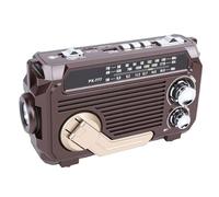 Bewinner Solar Hand Crank Emergency Radio with Bluetooth Speaker, AM FM SW Portable Weather Radio, Flashlight, Water Proof, 1200mAh Battery for Indoor Outdoor (Deep Coffee)