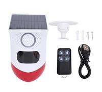 Bewinner Solar Outdoor Motion Sensor Alarm, 120db Loud Noise Maker, 4 Modes Strobe Light, IP67 WiFi Outdoor Security Siren with Remote Control