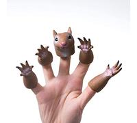 Bewinner Squirrel Finger Puppets for Kids - Soft Rubber Animal Hand Puppet Set, Interactive Educational Toys for Teaching, Bonding & Playtime (squirrel)