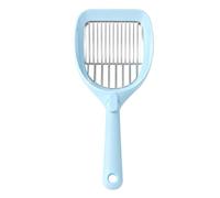 Bewinner Stainless Steel Cat Litter Scoop 2-in-1 Design, Large Deep Sifting Mesh Shovel with PTFE Coating, Ergonomic Non-Stick Handle, Wall Mount Storage, Blue