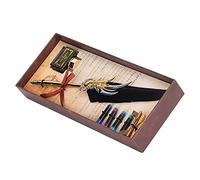 Bewinner Stainless Steel Feather Pen Kit with 4 Ink Sacs - Calligraphy, Signature & Gift Writing Pen for Cards & Letters (Black)