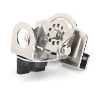 Bewinner Stainless Steel Mobile Antenna Mount, 360 Degree Rotatable Antenna Bracket for Car Radio, No Drill Trunk Lid Holder Compatible with SO239/UHF Female/N Female Connectors (K3-66)