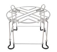 Bewinner Stainless Steel Water Filter Stand 6 Inch Tall 9 Inch Diameter Countertop Stand with Hooks, Fits Most Medium Gravity Fed Water Filter Systems - Non Skid Rubber Feet, Portable