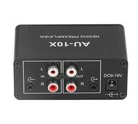 Bewinner Stereo Headphone Amplifier 20dB Sound Preamplifier with 3.5mm Input Output for Phone, TV, MP3 - NE5532 HiFi Phono Preamplifier, Compact Portable Signal Booster for Home