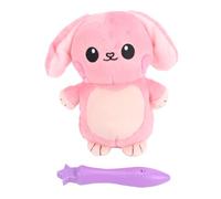 Bewinner Stuffed Bunny Toy Glow in the Dark Plush Toy with LED Pen, Soft Stuffed Animal for Kids, Draw and Fade Light Art,Plush Bunny with Storage Pocket, Birthday