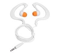 Bewinner Swimming Headphones IP68 Bone Conduction Earphones 3.5mm Plug with Replaceable Earplugs for Swimming Running Surfing Gym Black (White Orange)