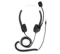 Bewinner Telephone Headset ABS Wired Call Center Headset 3.5mm Jack with Rotating Earmuff Retractable Headband Clear Audio for Business Office Customer Service Landline Desktop Phones (VH500D-3.5