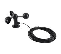 Bewinner Three Cups Wind Speed Sensor Anemometer, 0-3.8V Wind Speed Detector with 8M Water Resistant Cable, 4cm Mounting Hole Anti Interference ABS Outdoor Monitoring Gauges