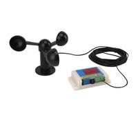 Bewinner Tower Crane Anemometer 3 Fan Blades USB 5V High Accuracy Wind Speed Alarm Device Set Wind Level 2-12 with Power Failure Memory for Outdoor Power Plant Weather Station
