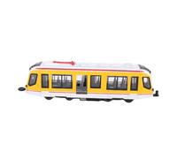 Bewinner Toy Set for Boys and Girls, Alloy Battery Powered Pull Back Model, Double Ended with Doors, Highly Detailed, Built-In Battery, Yellow (Yellow)