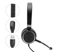 Bewinner Traffic Phone Headset with Noise Reduction Microphone, Adjustable Headband & Memory Foam Ear Pads, Spiral Cable Wired USB Headphones for Office, PC, Online Chat