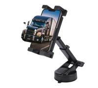 Bewinner Truck Phone Holder Mount, 5.9in Long Arm with Super Suction Cup, 360° Adjustable Dashboard Windshield Mount, Shock Absorbing for Pickup and Commercial Trucks