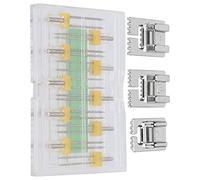 Bewinner Twin Needles Presser Foot Set, 10 Packs Multi Sizes Double Needles 2/90 3/90 4/90 for Sewing Machine, Household Sewing Tools with 3 Presser Feet and Durable Plastic Box