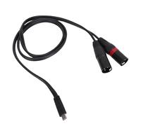 Bewinner Type C to Dual XLR Cable Professional Y Splitter for Phone Power Amplifier Active Speaker for Outdoor Performance, 6.6 Feet