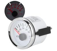 Bewinner Universal Voltmeter Fit for Ultra-wide Working Voltage 52mm Volt Gauge for Boat Car Truck Motorcycle ATV for Various Applications Stainless Steel + -plated Plastic (White Dial Silver Cover)