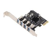 Bewinner USB 3.0 PCIe X1 Expansion Card 4 Port VL805 Chip 5Gbps Power, Low Profile Bracket Included, PCI Express USB 3.0 Hub Card for Desktop PC 11/10/7