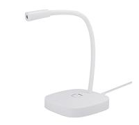 Bewinner USB Desktop Microphone, Omnidirectional 360° Pickup, Plug & Play, Gooseneck Design, One-Button Mute, for PC Laptop Mac OS (White)