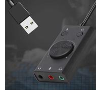 Bewinner USB Sound Card for Desktop PC Laptop, SC2 Multifunction Adapter Free Drive, 3.5mm Headphone Jack Microphone Combo with Volume Control and Mute Switch, Plug and Play
