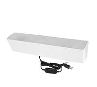Bewinner USB Wired Stereo Soundbar for PC Desktop Laptop, 3.5mm Input Portable Speaker with Bass Surround Sound, USB Powered Computer Speaker for Smartphone Tablet (White)