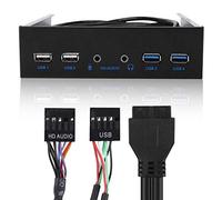 Bewinner USB3 Front Panel Extension HD USB 3.0 + USB 19PIN HD Audio Extension Front Panel 2.0 4.8Gbps SuperSpeed Audio Extension Front Panel for WinXP / 2003 / VISTA / 2008/7 /