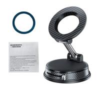 Bewinner Vacuum Magnetic Car Phone Holder, 360° Adjustable Suction Cup Mount with 17 N52 Magnets for Dashboard Glass Tile Gym Mirror, One-Touch Lock (Black)
