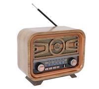 Bewinner Vintage Bluetooth Radio with AM/FM/SW Reception, Portable Rechargeable Retro Speaker, Antenna, USB/SD/AUX Input, MP3 Player, Home Decor Gift (Bright Color)