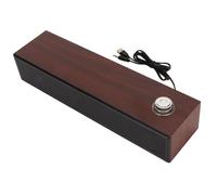 Bewinner Vintage Computer Speakers Desktop Soundbar for PC Laptop, Bluetooth 5.0 Wired AUX HiFi Stereo USB Powered, 6W Full Range Speakers Brown Wood Composite
