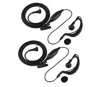 Bewinner Walkie Talkie Headphones, 2Pcs 2.5mm Single Jack PTT Listeners for Listening and Talking Bi-Directional Earphones for Left or Right Ear with PPT Button, Hidden Microphone