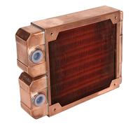 Bewinner Water Cooling Computer Radiator, 7 Pipe Red Copper Heat Exchanger Liquid Cooling Radiator Heat Sink 120mm for CPU PC Laser Water Cool System