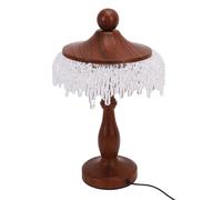 Bewinner Water Drop Table Lamp, Crystal Acrylic Bedside Nightstand Light with Wood Textured Metal Base for Bedroom Study Room Living Room Decor