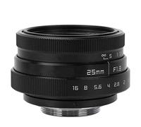 Bewinner Wide Angle Lens, 25mm F1.8 Mini CCTV C Mount Professional HD Wide Angle Lens for Bars/Shops/Parking Lots/Houses/Warehouses, Camcorder Camera Lenses(Black)