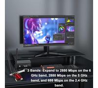 Bewinner WiFi 7 PCIe Card for Desktop PC, 6400Mbps Network Adapter with 8dBi Antennae, 6G 5G 2.4G, Fit for AMD, Intel, Windows 10 11, 4096-QAM, 320MHz, BT5.4, WPA4 Encryption