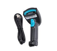 Bewinner Wireless Barcode Scanner 360° Reading, IP54 Handheld QR Code Reader, 2.4G USB Barcode Scanner Gun with Long Range 50-80M for Inventory Warehouse (Black Blue)