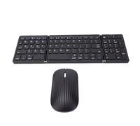 Bewinner Wireless Foldable Bluetooth Keyboard Mouse Set With Number Pad, Portable Folding Keyboard For Tablets 3 Device Switching Type C Rechargeable Travel Office